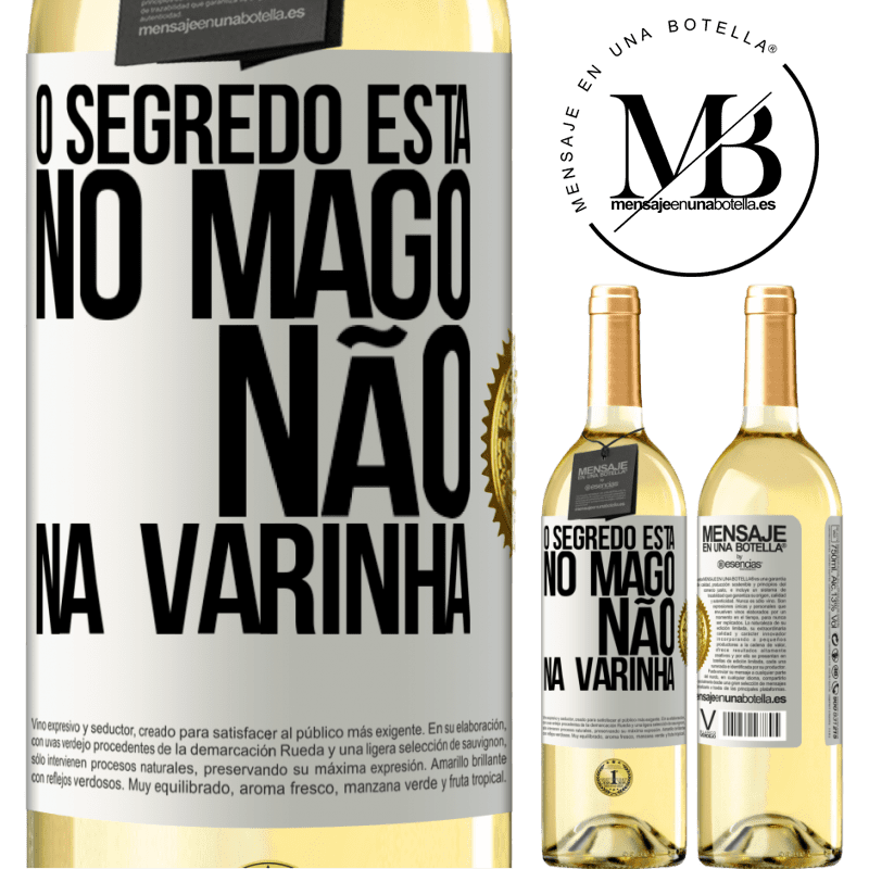 29,95 € Envio grátis | Vinho branco Edição WHITE O segredo está no mago, não na varinha Etiqueta Branca. Etiqueta personalizável Vinho jovem Colheita 2024 Verdejo