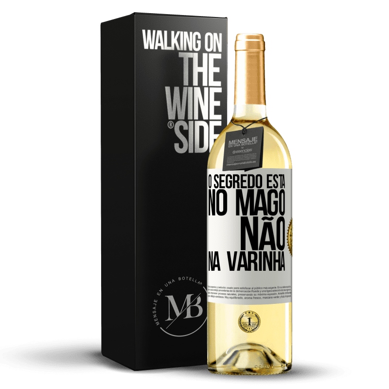 29,95 € Envio grátis | Vinho branco Edição WHITE O segredo está no mago, não na varinha Etiqueta Branca. Etiqueta personalizável Vinho jovem Colheita 2024 Verdejo