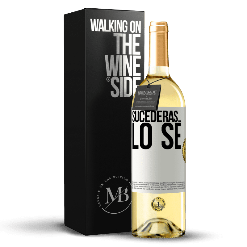 29,95 € Envío gratis | Vino Blanco Edición WHITE Sucederás… lo sé Etiqueta Blanca. Etiqueta personalizable Vino joven Cosecha 2024 Verdejo