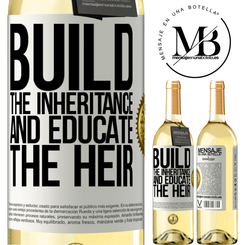 29,95 € Free Shipping | White Wine WHITE Edition Build the inheritance and educate the heir White Label. Customizable label Young wine Harvest 2022 Verdejo