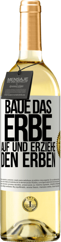 29,95 € | Weißwein WHITE Ausgabe Baue das Erbe auf und erziehe den Erben Weißes Etikett. Anpassbares Etikett Junger Wein Ernte 2025 Verdejo