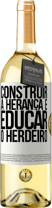 29,95 € | Vinho branco Edição WHITE Construir a herança e educar o herdeiro Etiqueta Branca. Etiqueta personalizável Vinho jovem Colheita 2024 Verdejo