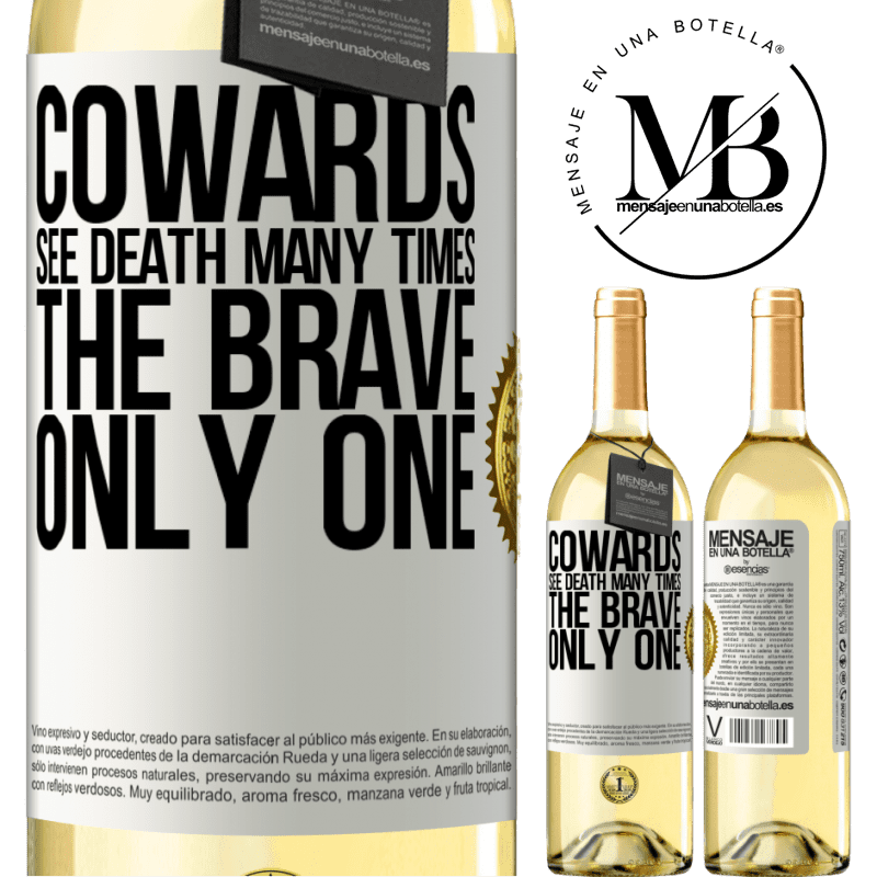 29,95 € Free Shipping | White Wine WHITE Edition Cowards see death many times. The brave only one White Label. Customizable label Young wine Harvest 2022 Verdejo