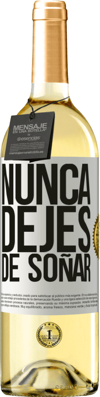 29,95 € | Vino Blanco Edición WHITE Nunca dejes de soñar Etiqueta Blanca. Etiqueta personalizable Vino joven Cosecha 2024 Verdejo