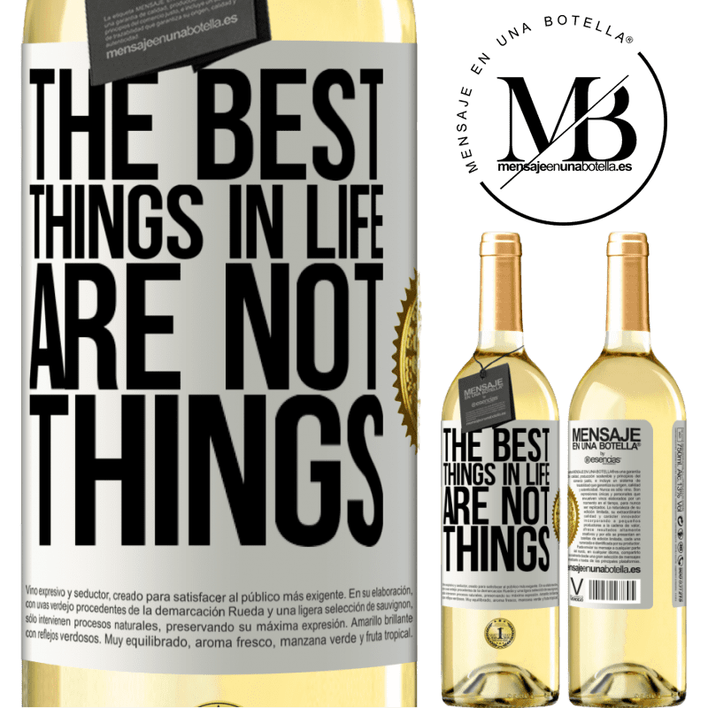 29,95 € Free Shipping | White Wine WHITE Edition The best things in life are not things White Label. Customizable label Young wine Harvest 2022 Verdejo