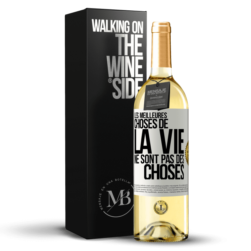 29,95 € Envoi gratuit | Vin blanc Édition WHITE Les meilleures choses de la vie ne sont pas des choses Étiquette Blanche. Étiquette personnalisable Vin jeune Récolte 2024 Verdejo