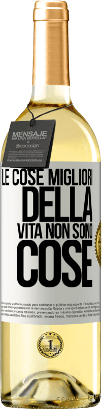 29,95 € Spedizione Gratuita | Vino bianco Edizione WHITE Le cose migliori della vita non sono cose Etichetta Bianca. Etichetta personalizzabile Vino giovane Raccogliere 2024 Verdejo