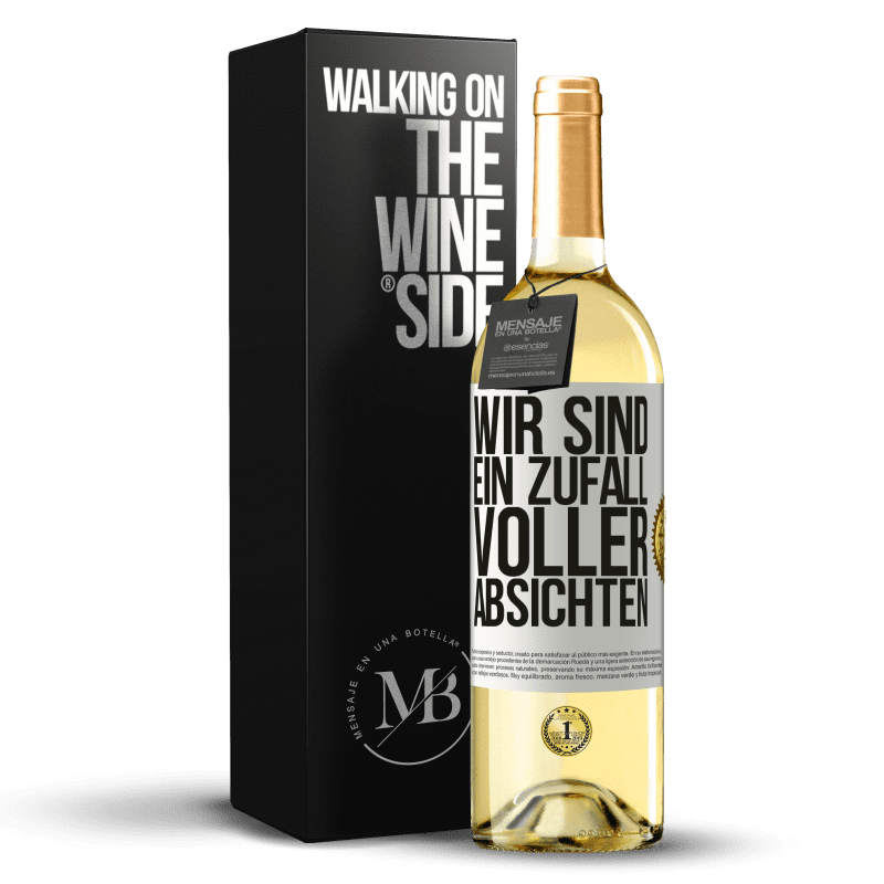 29,95 € Kostenloser Versand | Weißwein WHITE Ausgabe Wir sind ein Zufall voller Absichten Weißes Etikett. Anpassbares Etikett Junger Wein Ernte 2023 Verdejo