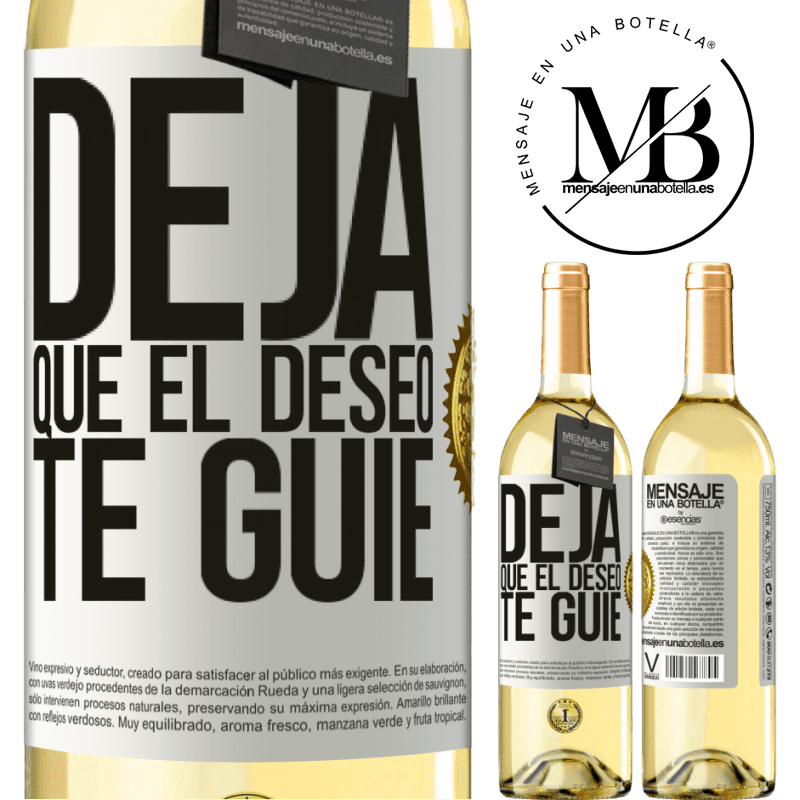29,95 € Envío gratis | Vino Blanco Edición WHITE Deja que el deseo te guíe Etiqueta Blanca. Etiqueta personalizable Vino joven Cosecha 2024 Verdejo