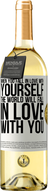 29,95 € | 白ワイン WHITEエディション あなたが自分に恋をすると、世界はあなたに恋に落ちます ホワイトラベル. カスタマイズ可能なラベル 若いワイン 収穫 2023 Verdejo
