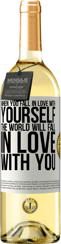 29,95 € Free Shipping | White Wine WHITE Edition When you fall in love with yourself, the world will fall in love with you White Label. Customizable label Young wine Harvest 2024 Verdejo