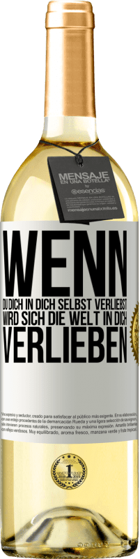 29,95 € Kostenloser Versand | Weißwein WHITE Ausgabe Wenn du dich in dich selbst verliebst, wird sich die Welt in dich verlieben Weißes Etikett. Anpassbares Etikett Junger Wein Ernte 2025 Verdejo