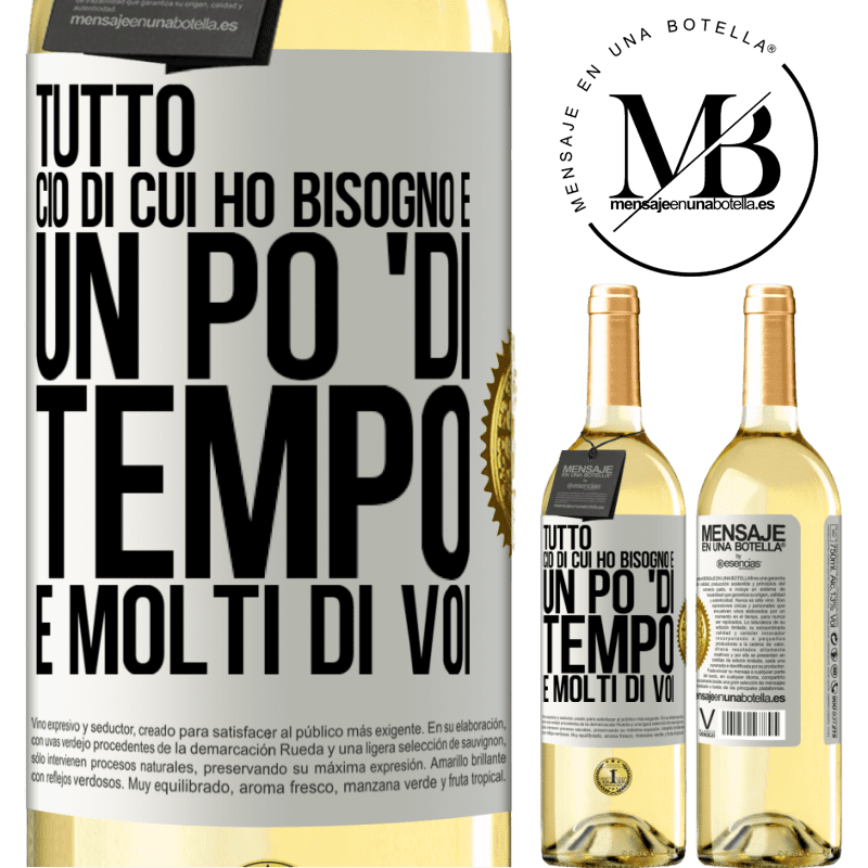 29,95 € Spedizione Gratuita | Vino bianco Edizione WHITE Tutto ciò di cui ho bisogno è un po 'di tempo e molti di voi Etichetta Bianca. Etichetta personalizzabile Vino giovane Raccogliere 2023 Verdejo