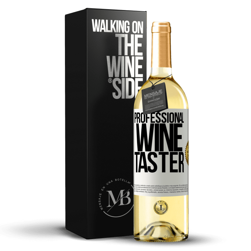 29,95 € Бесплатная доставка | Белое вино Издание WHITE Professional wine taster Белая этикетка. Настраиваемая этикетка Молодое вино Урожай 2023 Verdejo