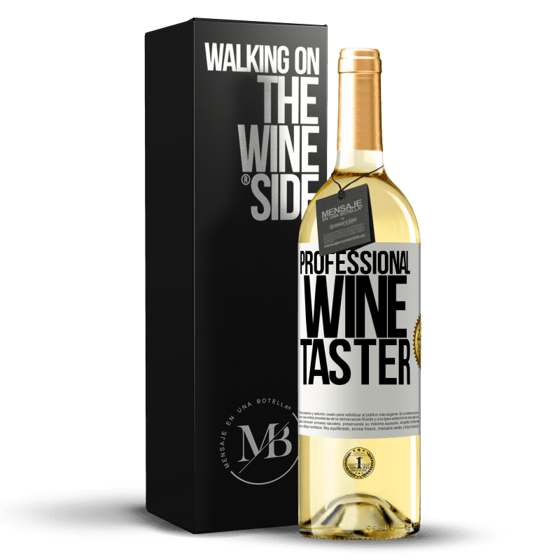 29,95 € Бесплатная доставка | Белое вино Издание WHITE Professional wine taster Белая этикетка. Настраиваемая этикетка Молодое вино Урожай 2025 Verdejo