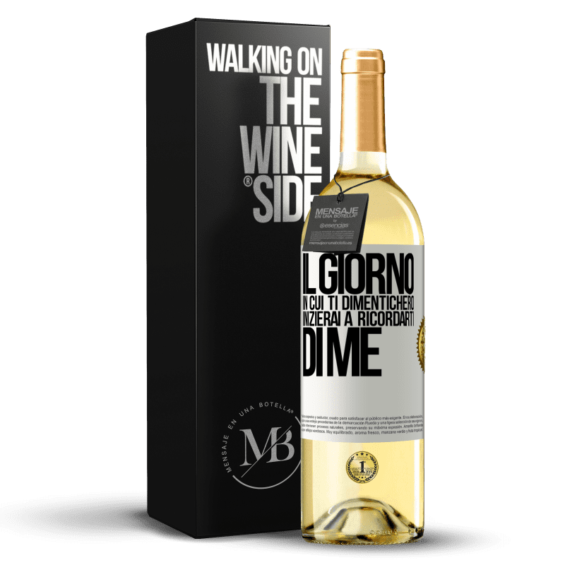 29,95 € Spedizione Gratuita | Vino bianco Edizione WHITE Il giorno in cui ti dimenticherò, inizierai a ricordarti di me Etichetta Bianca. Etichetta personalizzabile Vino giovane Raccogliere 2024 Verdejo