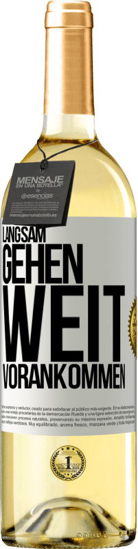 29,95 € | Weißwein WHITE Ausgabe Langsam gehen. Weit vorankommen Weißes Etikett. Anpassbares Etikett Junger Wein Ernte 2024 Verdejo