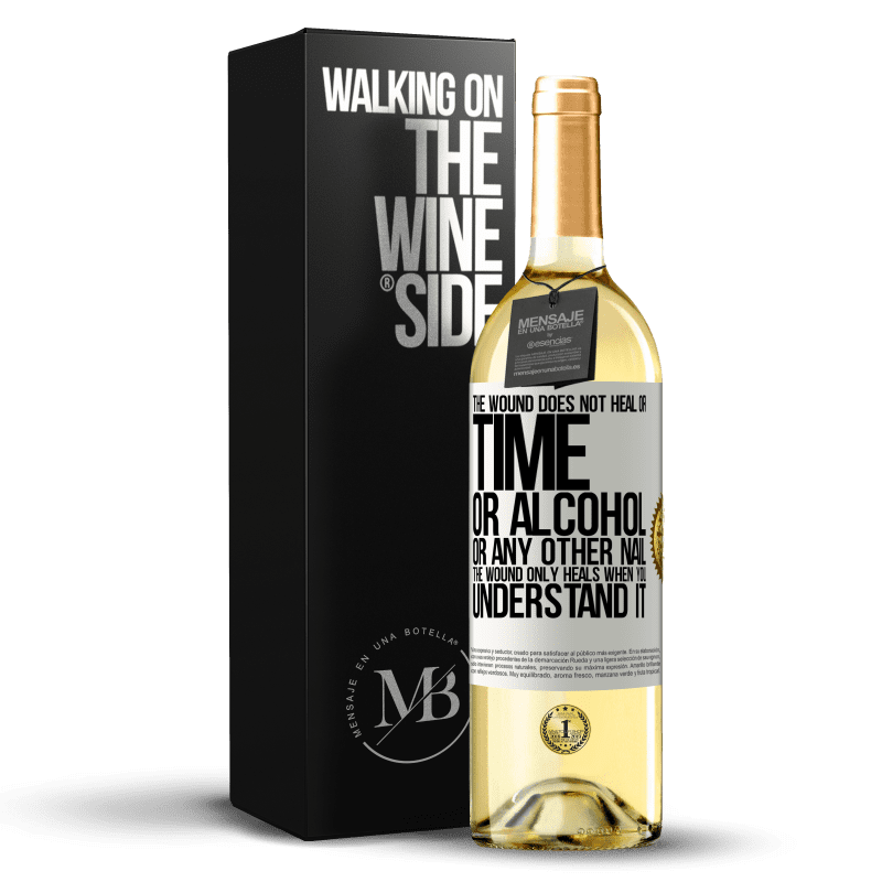 29,95 € Free Shipping | White Wine WHITE Edition The wound does not heal or time, or alcohol, or any other nail. The wound only heals when you understand it White Label. Customizable label Young wine Harvest 2023 Verdejo