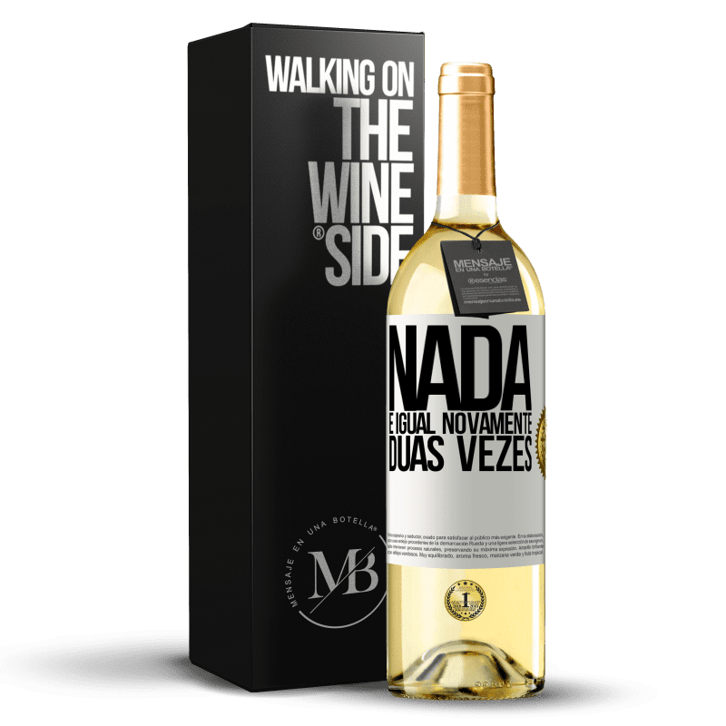 29,95 € Envio grátis | Vinho branco Edição WHITE Nada é igual novamente duas vezes Etiqueta Branca. Etiqueta personalizável Vinho jovem Colheita 2024 Verdejo