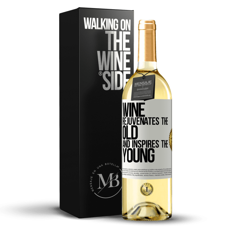 29,95 € Free Shipping | White Wine WHITE Edition Wine rejuvenates the old and inspires the young White Label. Customizable label Young wine Harvest 2024 Verdejo