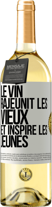 29,95 € | Vin blanc Édition WHITE Le vin rajeunit les vieux et inspire les jeunes Étiquette Blanche. Étiquette personnalisable Vin jeune Récolte 2024 Verdejo