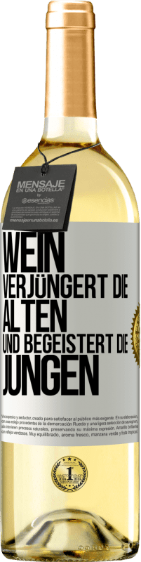 29,95 € | Weißwein WHITE Ausgabe Wein verjüngert die Alten und begeistert die Jungen Weißes Etikett. Anpassbares Etikett Junger Wein Ernte 2024 Verdejo