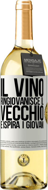 29,95 € | Vino bianco Edizione WHITE Il vino ringiovanisce il vecchio e ispira i giovani Etichetta Bianca. Etichetta personalizzabile Vino giovane Raccogliere 2023 Verdejo