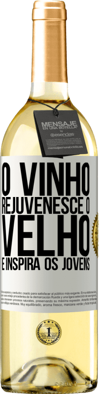 29,95 € | Vinho branco Edição WHITE O vinho rejuvenesce o velho e inspira os jovens Etiqueta Branca. Etiqueta personalizável Vinho jovem Colheita 2024 Verdejo