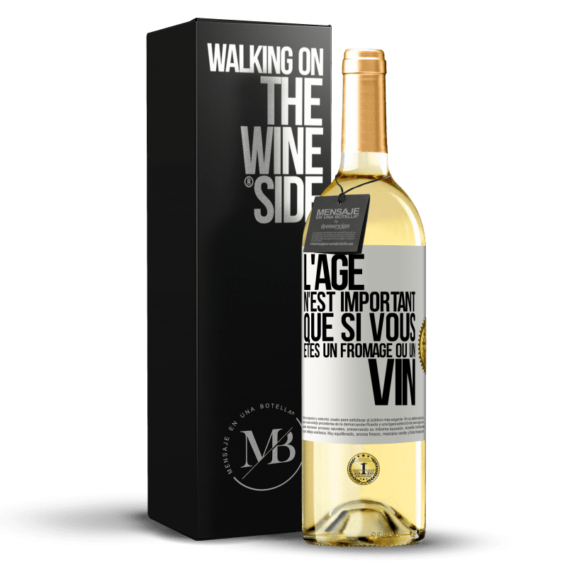 29,95 € Envoi gratuit | Vin blanc Édition WHITE L'âge n'est important que si vous êtes un fromage ou un vin Étiquette Blanche. Étiquette personnalisable Vin jeune Récolte 2024 Verdejo