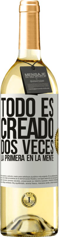 29,95 € | Vino Blanco Edición WHITE Todo es creado dos veces. La primera en la mente Etiqueta Blanca. Etiqueta personalizable Vino joven Cosecha 2024 Verdejo