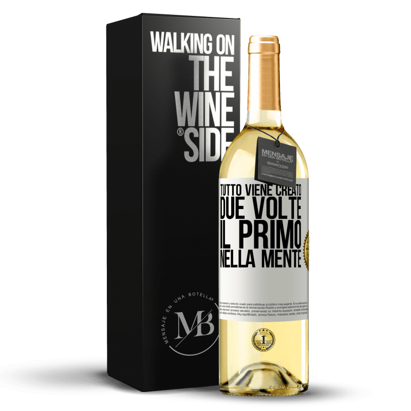 29,95 € Spedizione Gratuita | Vino bianco Edizione WHITE Tutto viene creato due volte. Il primo nella mente Etichetta Bianca. Etichetta personalizzabile Vino giovane Raccogliere 2025 Verdejo