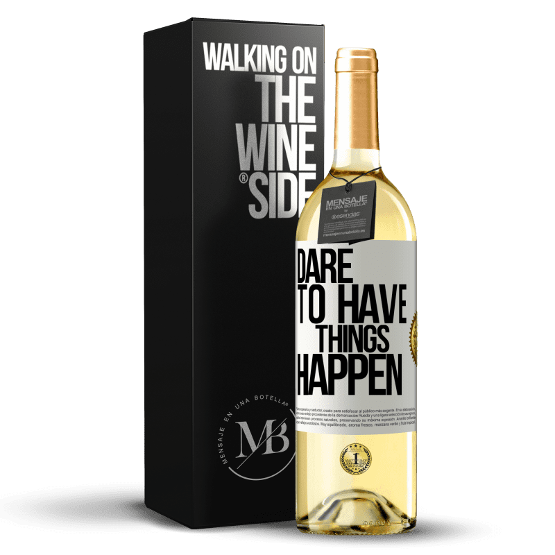 29,95 € Envío gratis | Vino Blanco Edición WHITE Dare to have things happen Etiqueta Blanca. Etiqueta personalizable Vino joven Cosecha 2025 Verdejo