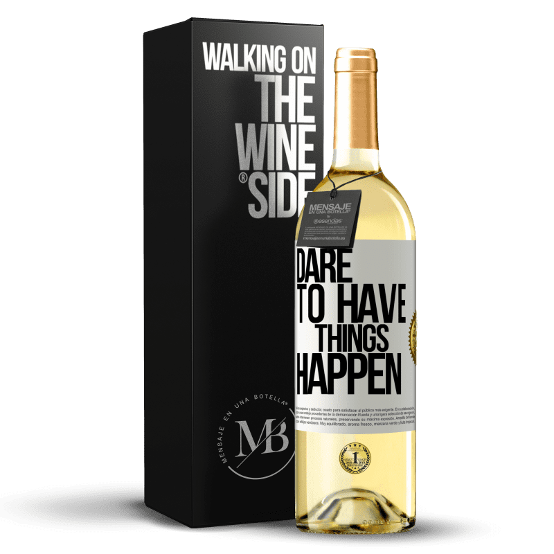 29,95 € Spedizione Gratuita | Vino bianco Edizione WHITE Dare to have things happen Etichetta Bianca. Etichetta personalizzabile Vino giovane Raccogliere 2024 Verdejo