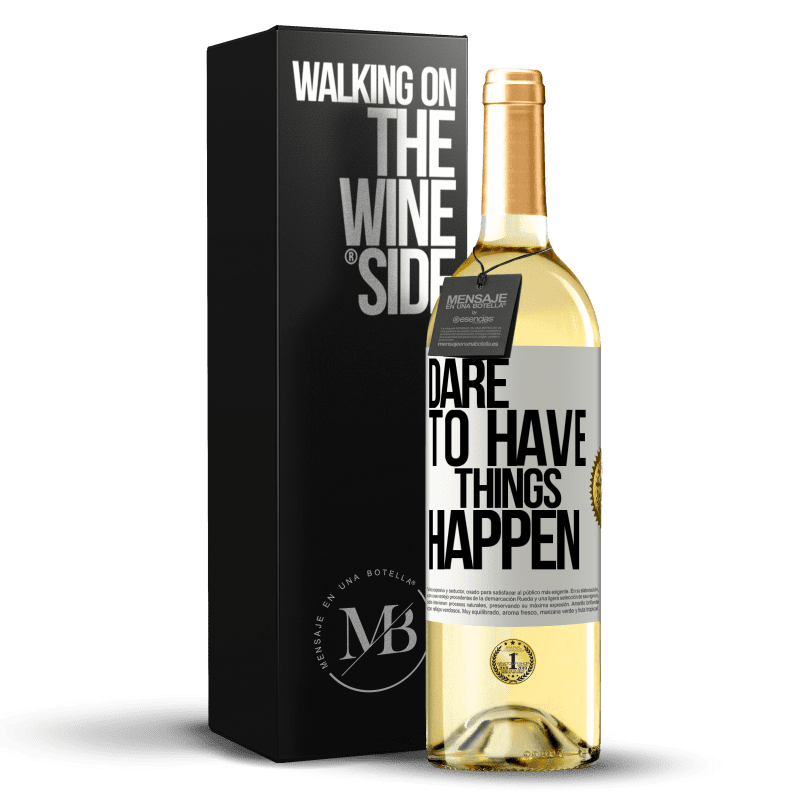 29,95 € Spedizione Gratuita | Vino bianco Edizione WHITE Dare to have things happen Etichetta Bianca. Etichetta personalizzabile Vino giovane Raccogliere 2025 Verdejo