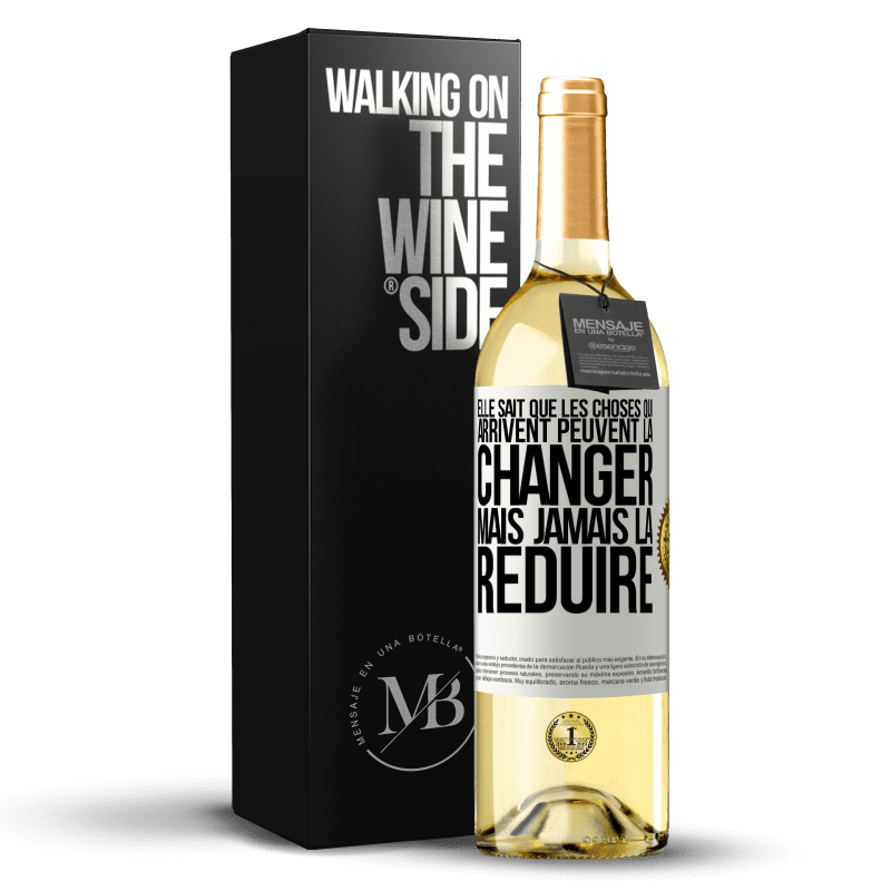 29,95 € Envoi gratuit | Vin blanc Édition WHITE Elle sait que les choses qui arrivent peuvent la changer mais jamais la réduire Étiquette Blanche. Étiquette personnalisable Vin jeune Récolte 2024 Verdejo