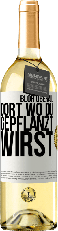 29,95 € | Weißwein WHITE Ausgabe Blüh überall dort, wo du gepflanzt wirst Weißes Etikett. Anpassbares Etikett Junger Wein Ernte 2024 Verdejo