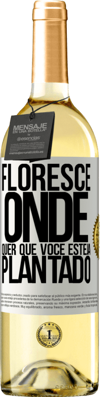 29,95 € | Vinho branco Edição WHITE Floresce onde quer que você esteja plantado Etiqueta Branca. Etiqueta personalizável Vinho jovem Colheita 2024 Verdejo