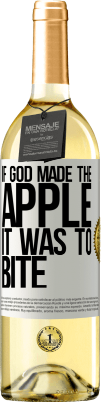 29,95 € | Белое вино Издание WHITE Если бы Бог создал яблоко, это должно было укусить Белая этикетка. Настраиваемая этикетка Молодое вино Урожай 2023 Verdejo