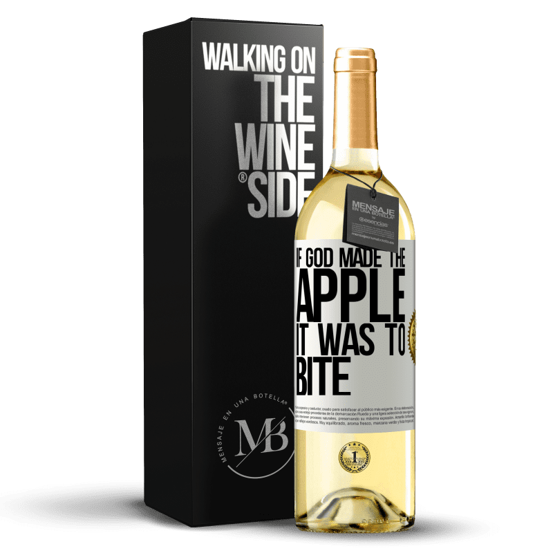 29,95 € 送料無料 | 白ワイン WHITEエディション 神がりんごを作ったら噛むことだった ホワイトラベル. カスタマイズ可能なラベル 若いワイン 収穫 2023 Verdejo