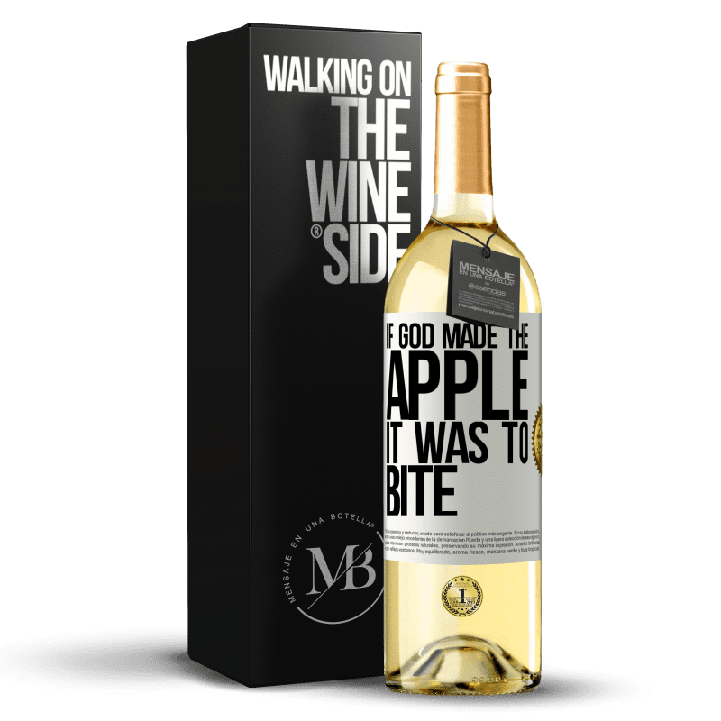 29,95 € Free Shipping | White Wine WHITE Edition If God made the apple it was to bite White Label. Customizable label Young wine Harvest 2024 Verdejo