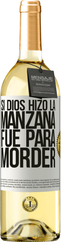 29,95 € | Vino Blanco Edición WHITE Si Dios hizo la manzana fue para morder Etiqueta Blanca. Etiqueta personalizable Vino joven Cosecha 2024 Verdejo