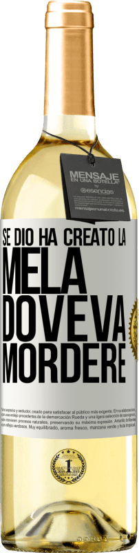 29,95 € | Vino bianco Edizione WHITE Se Dio ha creato la mela, doveva mordere Etichetta Bianca. Etichetta personalizzabile Vino giovane Raccogliere 2024 Verdejo