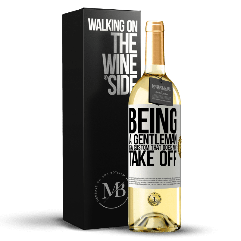 29,95 € Free Shipping | White Wine WHITE Edition Being a gentleman is a custom that does not take off White Label. Customizable label Young wine Harvest 2024 Verdejo