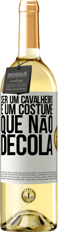 29,95 € | Vinho branco Edição WHITE Ser um cavalheiro é um costume que não decola Etiqueta Branca. Etiqueta personalizável Vinho jovem Colheita 2025 Verdejo