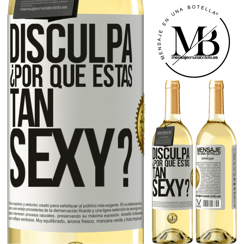 29,95 € Envoi gratuit | Vin blanc Édition WHITE Excusez-moi, pourquoi êtes-vous si sexy? Étiquette Blanche. Étiquette personnalisable Vin jeune Récolte 2022 Verdejo
