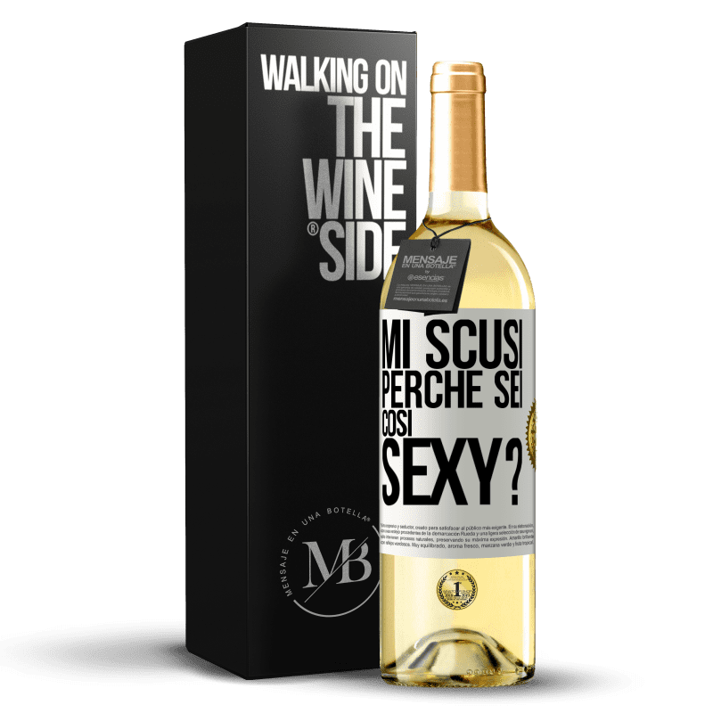 29,95 € Spedizione Gratuita | Vino bianco Edizione WHITE Mi scusi, perché sei così sexy? Etichetta Bianca. Etichetta personalizzabile Vino giovane Raccogliere 2024 Verdejo