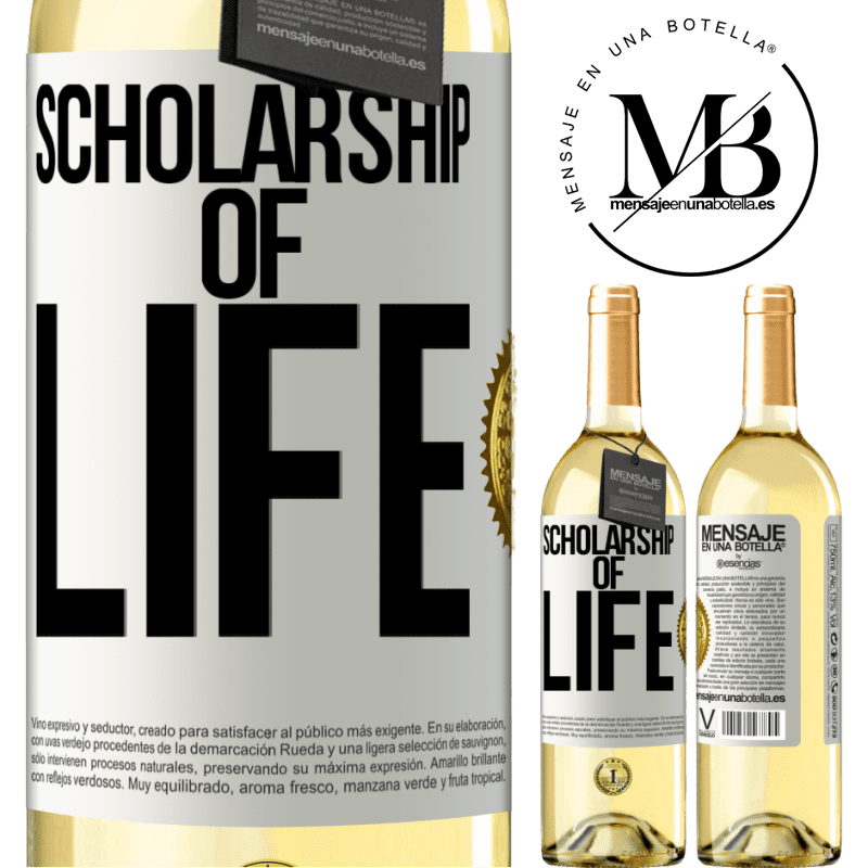 29,95 € Free Shipping | White Wine WHITE Edition Scholarship of life White Label. Customizable label Young wine Harvest 2022 Verdejo