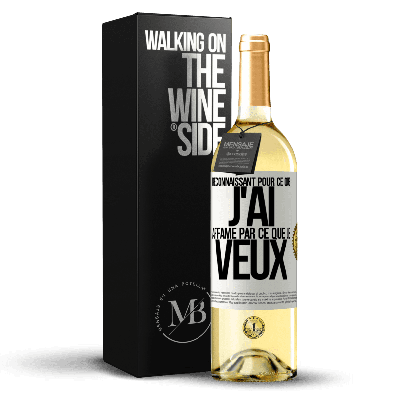 29,95 € Envoi gratuit | Vin blanc Édition WHITE Reconnaissant pour ce que j'ai, affamé par ce que je veux Étiquette Blanche. Étiquette personnalisable Vin jeune Récolte 2025 Verdejo