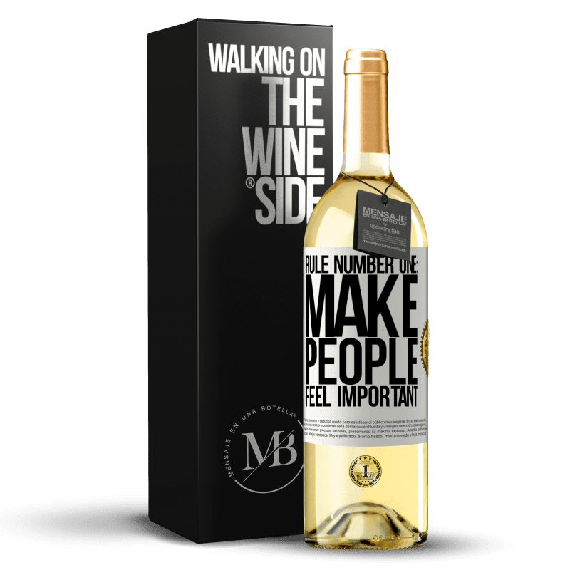 29,95 € Free Shipping | White Wine WHITE Edition Rule number one: make people feel important White Label. Customizable label Young wine Harvest 2024 Verdejo