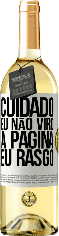 29,95 € | Vinho branco Edição WHITE Cuidado, eu não viro a página, eu rasgo Etiqueta Branca. Etiqueta personalizável Vinho jovem Colheita 2024 Verdejo